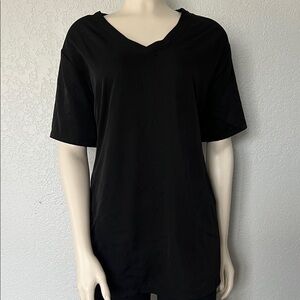 Healing Hands HH Works Black Scrub Top Womens 2X V Neck Medical Nurse Pockets